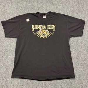 Vintage 90s Siesta Key Florida Single Stitch Graphic Tee XLarge Unisex VTG Black